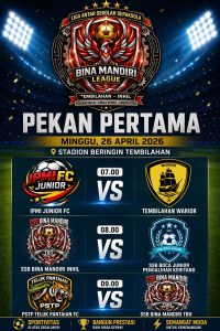 Liga Pelajar SSB Bina Mandiri Tembilahan Resmi Bergulir, Tiga Laga Pekan Pertama Siap Tersaji