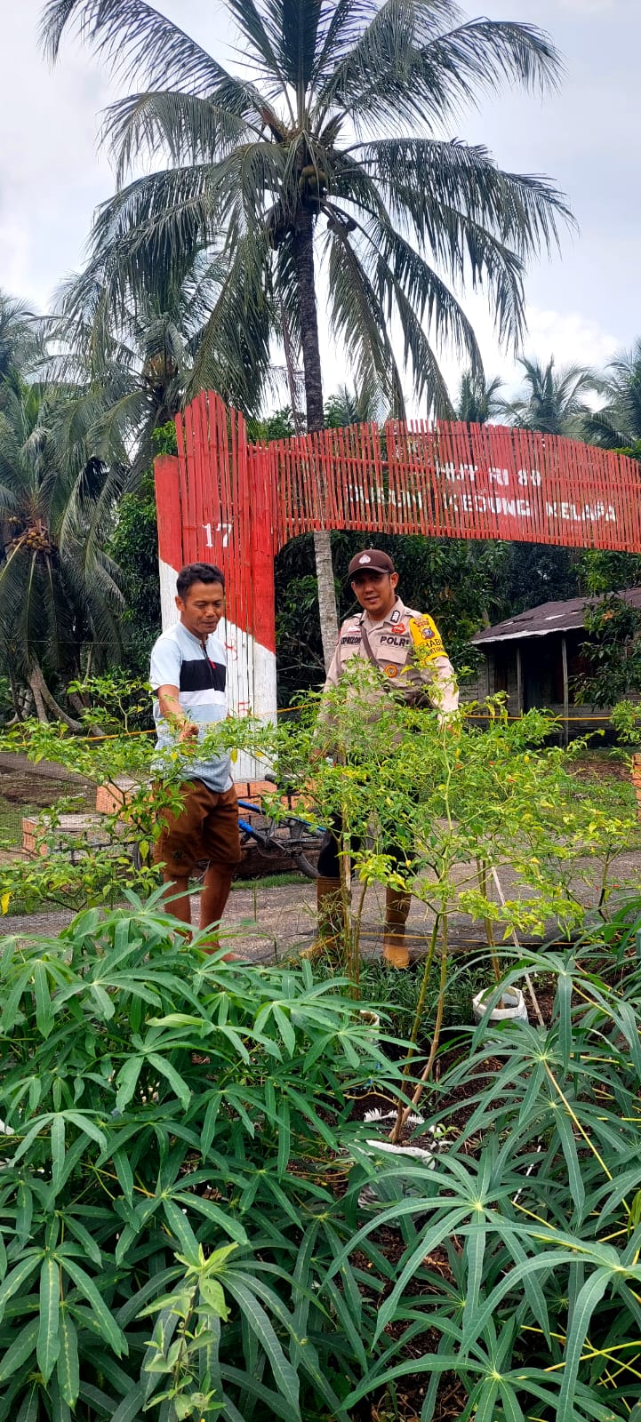 Bhabinkamtibmas Teluk Belengkong Dorong Ketahanan Pangan, Sambangi Pekarangan Cabai Warga Pendukung Program Asta Cita