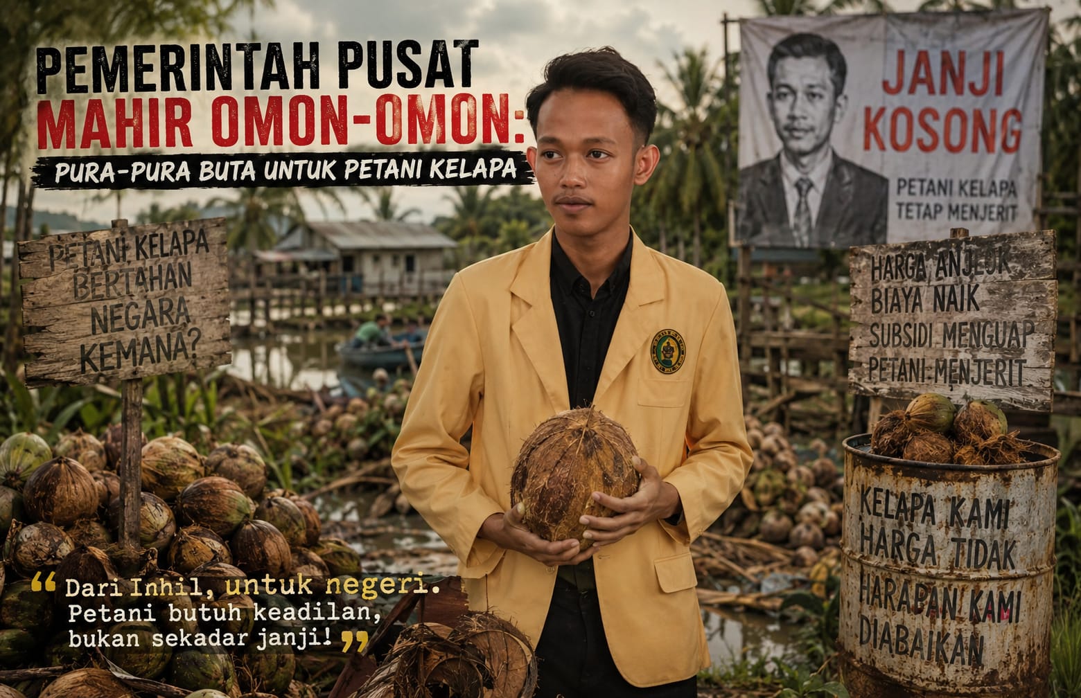 Pemerintah Pusat dan ‘Pasar Bebas’ Alibi: Petani Kelapa Terus Dikhianati, Tak Kunjung Dihargai
