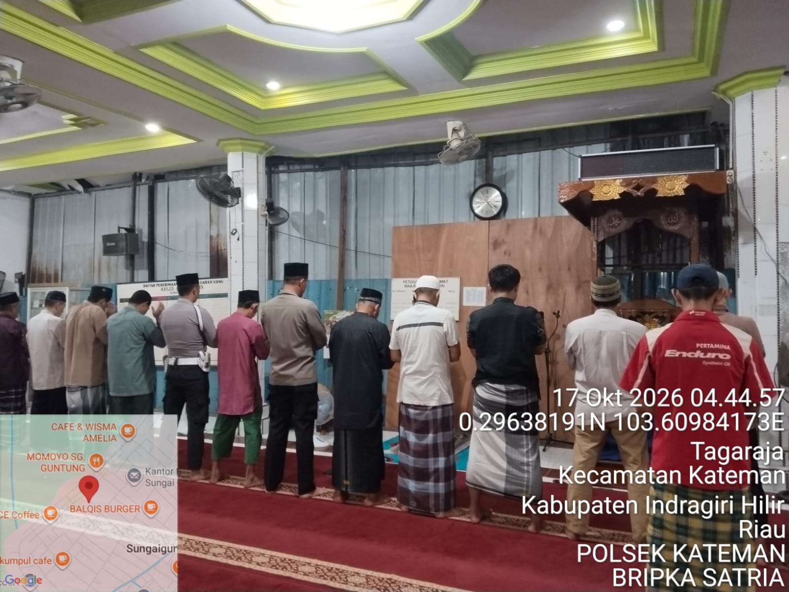 Subuh Bersama Warga Tagaraja, Kapolsek Kateman Perkuat Silaturahmi dan Pesan Kamtibmas